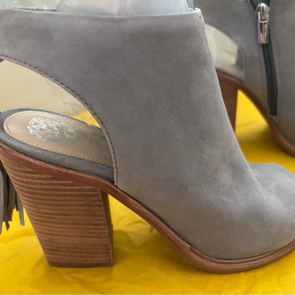 Vince Camuto Gray Heeled Boots with Suede Finish